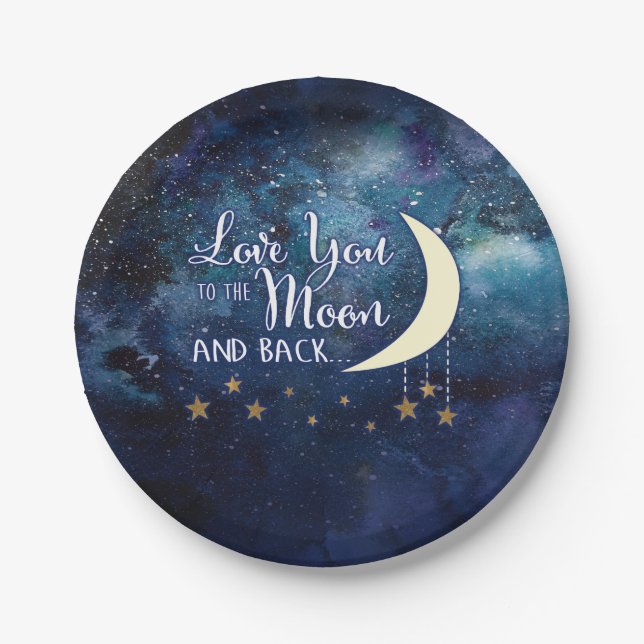Love You to the Moon & Back Paper Plates (Front)