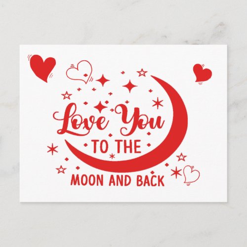 Love You to the Moon  Back Postcard