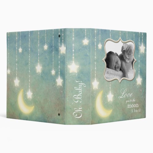 Love you to the Moon  Back Sparkling Stars Baby Binder