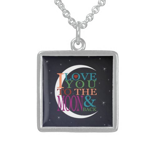 Love You to the Moon  Back Sterling Silver Necklace