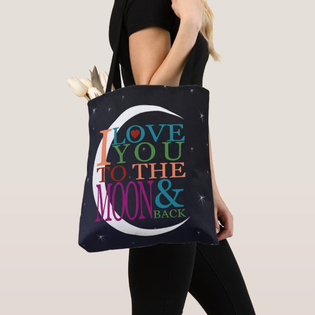 Love You to the Moon & Back Tote Bag (Close Up)
