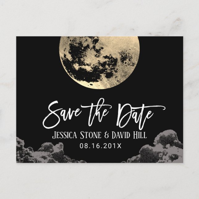 Love You To the Moon & Back Wedding Save the Date Announcement Postcard (Front)
