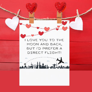 Love you to the Moon But... Funny Valentine's Day Holiday Postcard