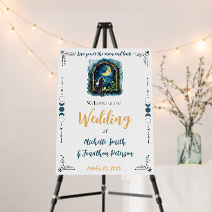 Love you to the Moon Celestial Wedding Welcome Foam Board