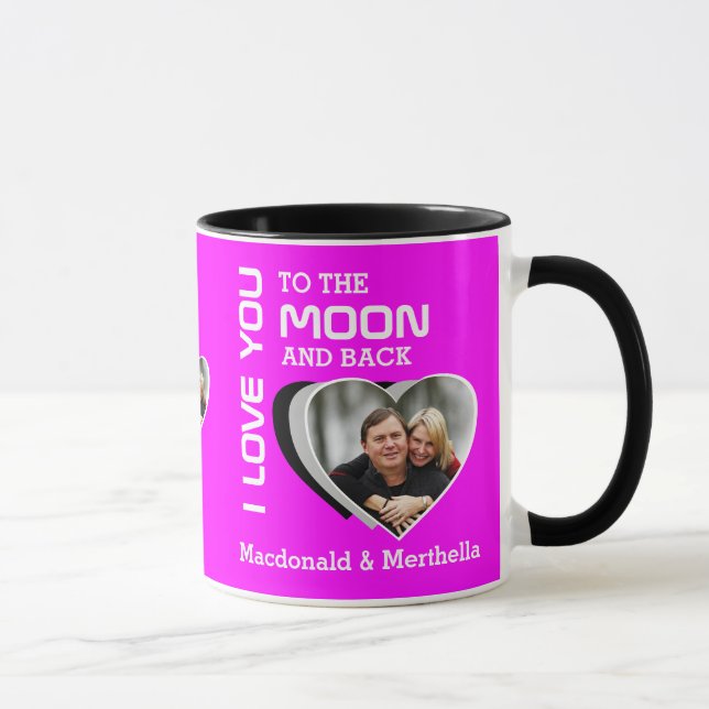 LOVE YOU TO THE MOON Couples Photo Mug (Right)