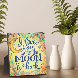 Love You to the Moon Cute Whimsical Plaque
