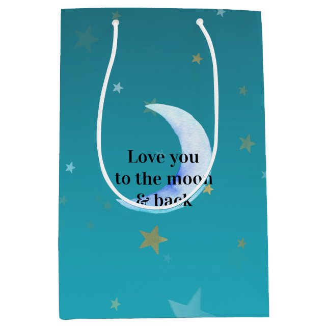 Love You To The Moon Medium Gift Bag (Front)