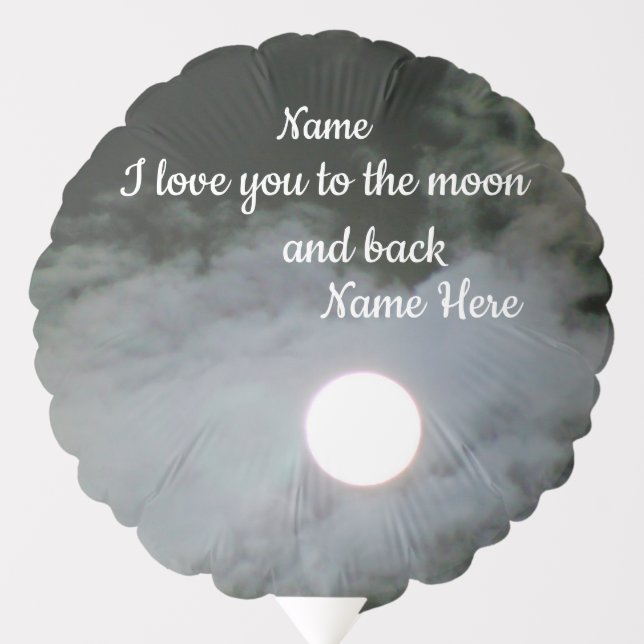 Love You To The Moon Personalized Balloon (Front)