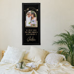 Love You To The Moon Photo Celestial Black Gold Pennant<br><div class="desc">Love You To The Moon Photo Celestial Black Gold Mystical Astronomy Pennant Flag Sign Banner features a gold sun, moon and stars with a golden frame on a black background. Perfect for Valentine's Day, birthday, Christmas, Mother's Day and more. Designed for you by Evco Studio. View the coordinating collection at...</div>