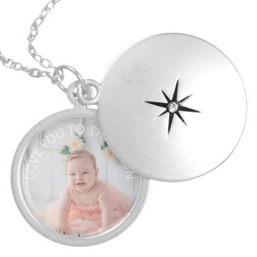 Love you to the moon photo locket necklace