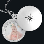 Love you to the moon photo locket necklace<br><div class="desc">Add your own adorable baby photo to this sweet locket and customize the text for a personal and special gift! Perfect for Mother's Day,  this necklace is sure to make a memorable keepsake for the wonderful mother or grandmother in your life.</div>