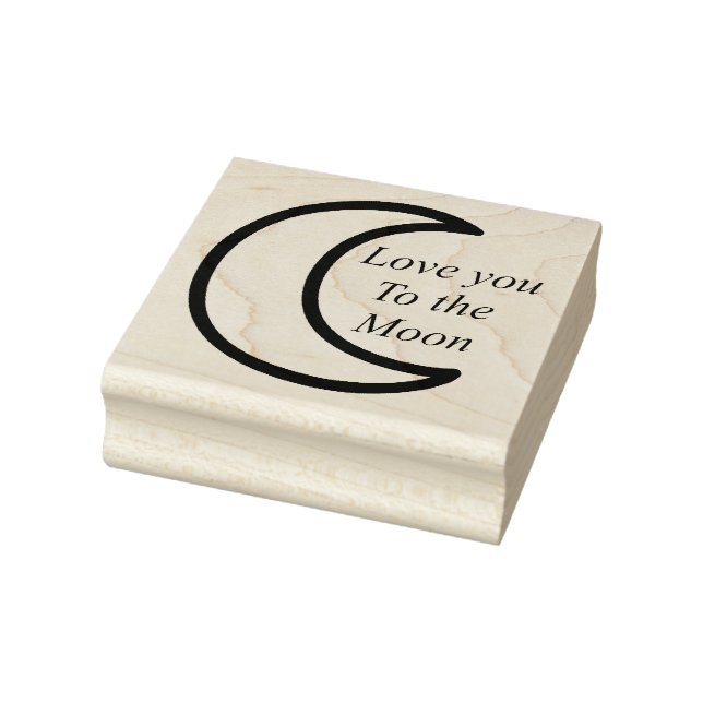 Love You to the Moon Rubber Stamp (Stamp)