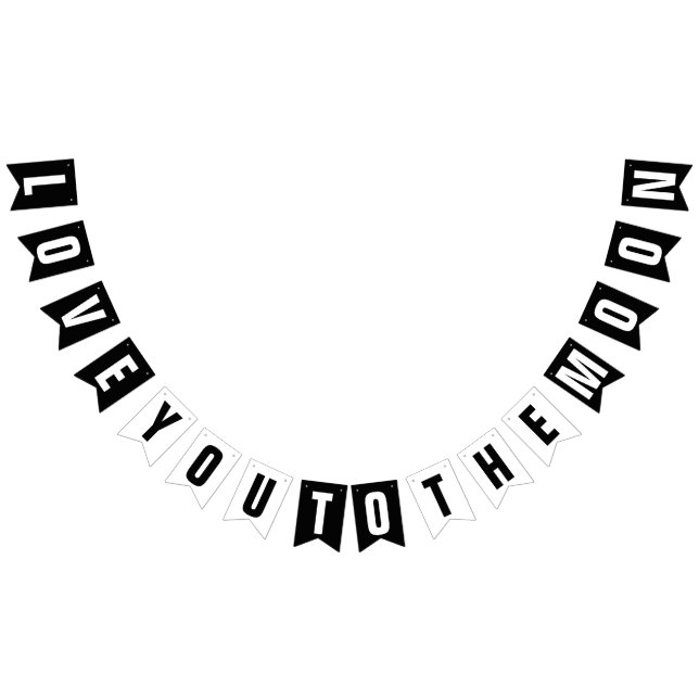 LOVE YOU TO THE MOON WEDDING DECOR BUNTING FLAGS (All)