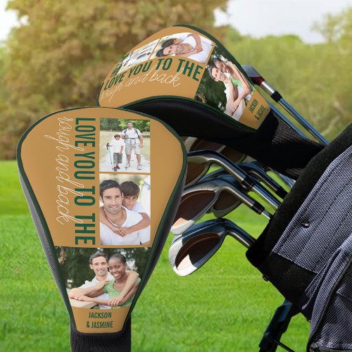 Love you to the Rough and Back 3 Photo Green Gold Golf Head Cover
