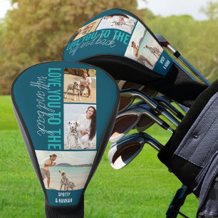 Love you to the Ruff and Back 3 Photo Teal Blue Golf Head Cover