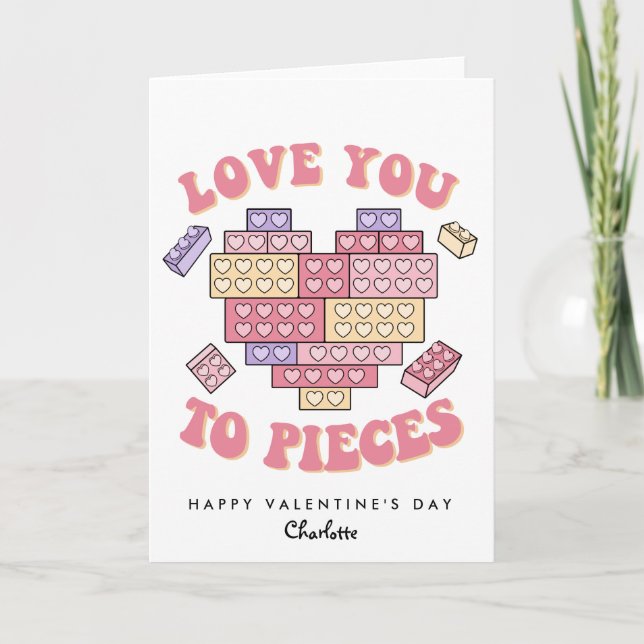 Love you to Valentine's Day pieces  Holiday Card (Front)