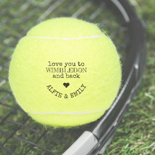 Love You to Wimbledon and Back Personalized Tennis Balls