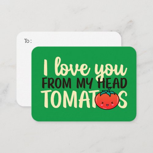Love You Tomatoes Funny Pun Cute Valentines Day Note Card