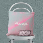 #Love You Trendy Modern Foam Roller Pink Throw Pillow<br><div class="desc">Expressing LOVE is always topical. This artistic painted design can be personalized by changing the text and slightly varying the background color. Have fun! ©Susanne Sachers - Sunny Mind Design</div>