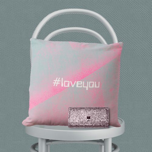 Love You Trendy Modern Foam Roller Pink Throw Pillow