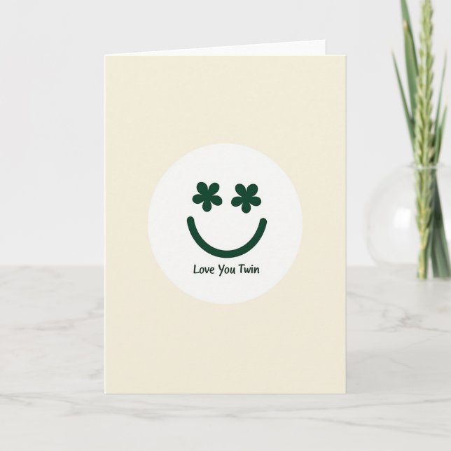 Love You Twin Green Smile Card (Front)