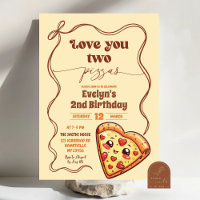 Love You Two Pizzas Bow Second Birthday Party