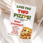 Love You Two Pizzas, Pizzas Second Birthday Party Invitation<br><div class="desc">Love You Two Pizzas,  Pizza Second Birthday Party Invitation</div>