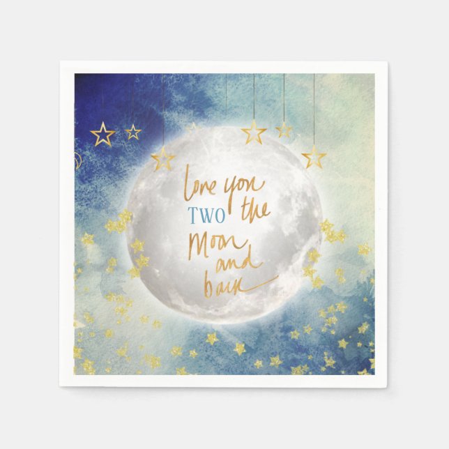 Love you TWO the Moon and Back Napkins (Front)