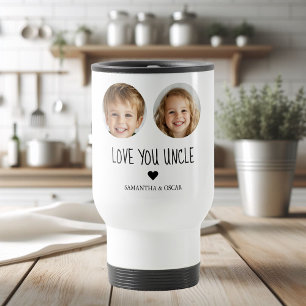 Love You Uncle   Personalized Two-Face Photo  Travel Mug