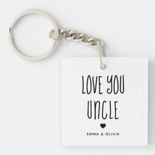 Love You Uncle  Photo Back and Handwritten Text Keychain
