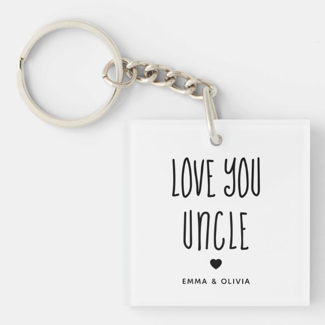 Love You Uncle | Photo Back and Handwritten Text Keychain (Front)