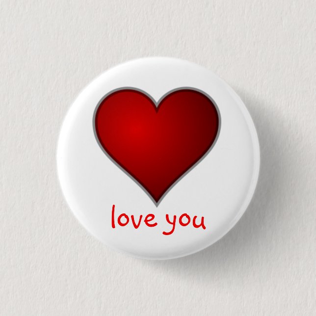 Love You Valentine Button (Front)