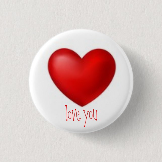 Love You Valentine Button (Front)