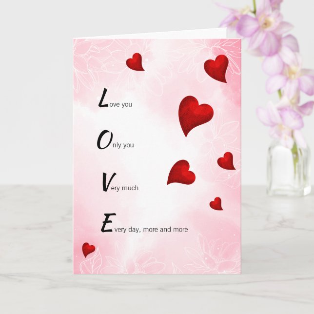 Love You, Valentine  Card (Orchid)