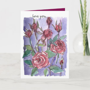 Love You Valentine's Day Thank God For You Roses Card