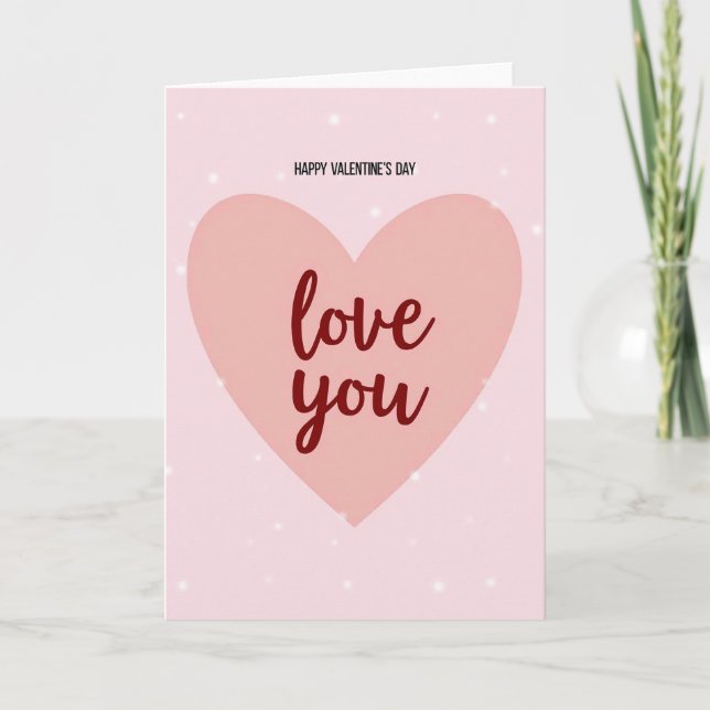 Love You Valentines Sparkle Card (Front)