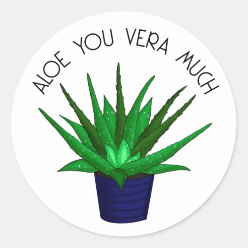 Love You Very Much  Funny Plant Pun   Classic Round Sticker