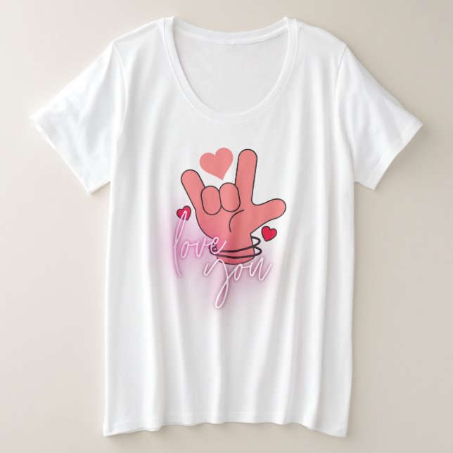 Love you.w plus size T-Shirt (Design Front)