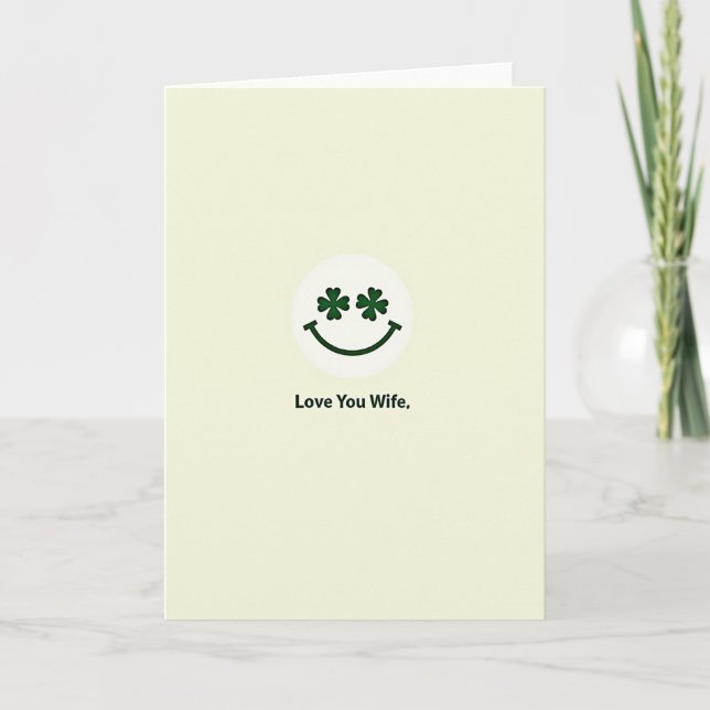Love You Wife Smiling Clover Card (Front)