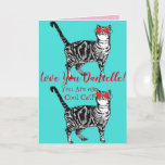 Love You Wifes Name Cool Tabby Cat Cats Funny Card<br><div class="desc">Love You Ladies/Woman's/Wifes Name Cool Tabby Cat Funny Drawing Card or Thank You Card. Designed from one of my original drawings,  enjoy!</div>