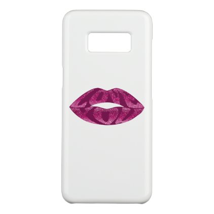 Love you with glitter letters inside lips Case-Mate samsung galaxy s8 case