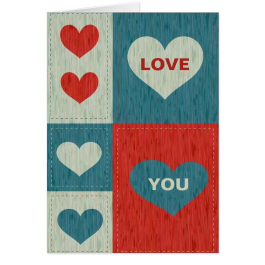 Love You with hearts Card (Front)