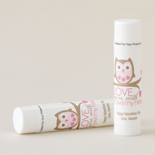 Love You With OWL My Heart Valentines Day Lip Balm