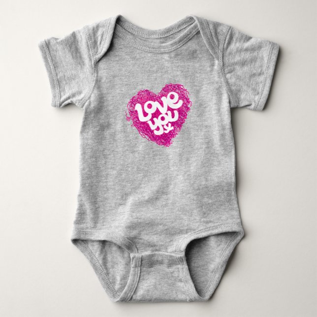 Love you x heart baby creeper / top (Front)