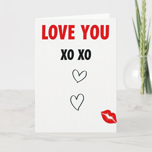 Love You Xo Xo Kiss Card (Front)