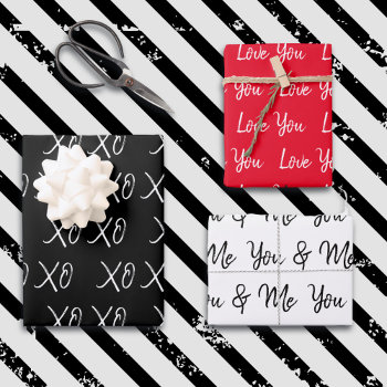 Love You  Xo Xo  You & Me | Romantic Gifts  Wrapping Paper Sheets by Magical_Maddness at Zazzle
