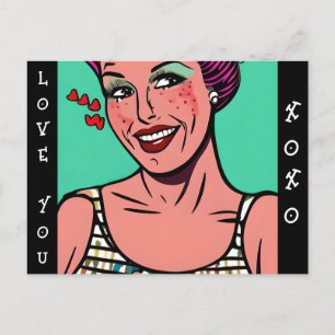 Love You xoxo Missing You Postcard