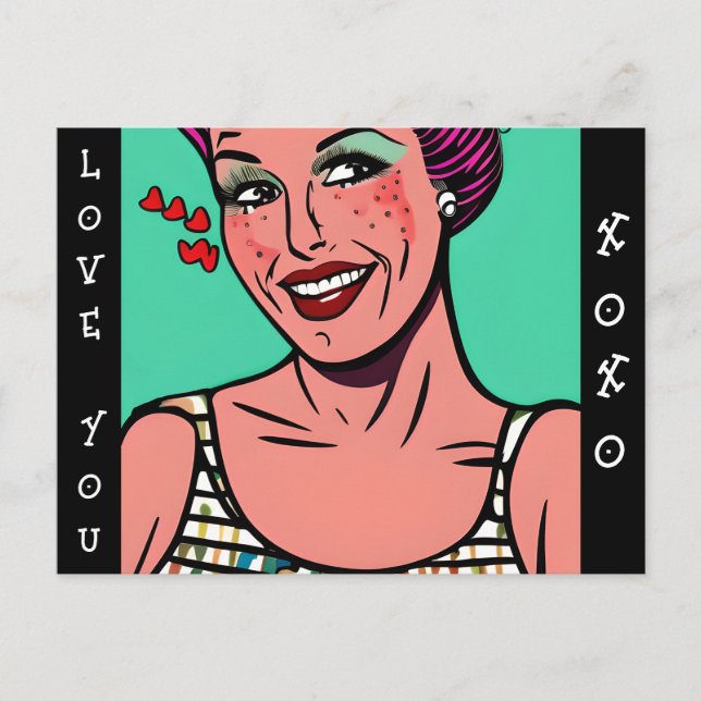 Love You xoxo Missing You Postcard (Front)