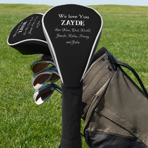 Love You ZAYDE Gift For Grandpa With Family Names Golf Head Cover