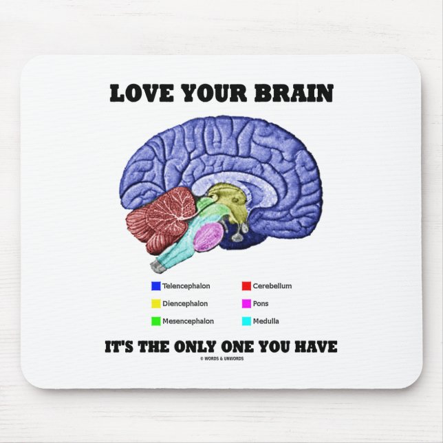 Love Your Brain It's The Only One You Have Advice Mouse Pad (Front)